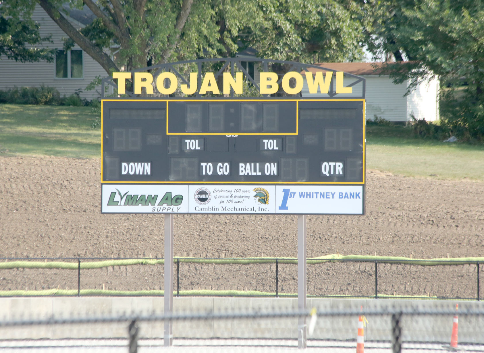 Trojan Bowl scoreboard is in